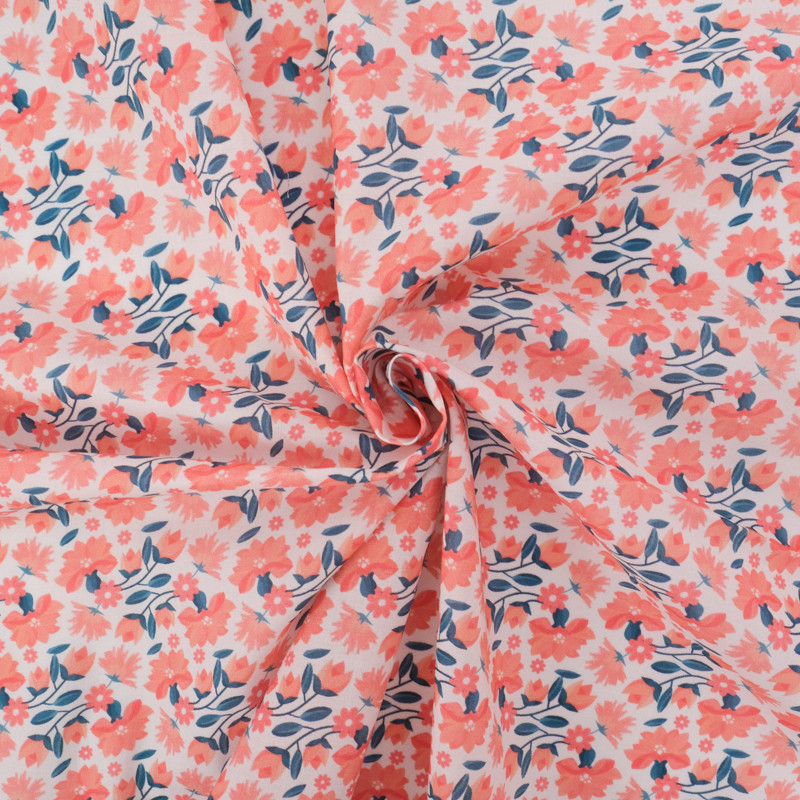 Popeline de Coton Mila Indienne Rose - Maison Klem